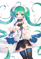  1girl 7th_dragon_(series) 7th_dragon_2020 aqua_hair crossover female hatsune_miku long_hair pikachu pikatsu pokemon solo twintails very_long_hair vocaloid 