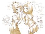 2girls girlfriend_(kari) holding_hands multiple_girls nishizaki_eimu one_eye_closed school_uniform short_hair tagme translation_request 