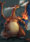  blue_eyes charizard cigar claws dragon fangs fire highres horns no_humans pokemon pokemon_(creature) smoke tesshii_(riza4828) wings 