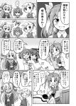  ... 5girls ;d ahoge amatsukaze_(kantai_collection) arm_up bangs black_hair blouse blush clipboard closed_eyes comic commentary_request crying dress gloves hair_between_eyes hair_ornament hair_ribbon hair_tubes hairband headgear holding_pen kagerou_(kantai_collection) kantai_collection long_hair long_sleeves maikaze_(kantai_collection) monochrome multicolored_hair multiple_girls nichika_(nitikapo) one_eye_closed open_mouth parted_bangs pen pleated_skirt ponytail ribbon sailor_dress school_uniform scrunchie serafuku short_hair short_hair_with_long_locks short_sleeves skirt smile spoken_ellipsis sweatdrop tears tokitsukaze_(kantai_collection) translation_request twintails two_side_up uniform vest white_hair windsock yukikaze_(kantai_collection) 