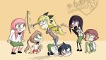  amputee artist_request black_hair black_legwear blind blonde_hair blue_eyes brown_eyes brown_hair copyright_name cousins drill_hair glasses green_eyes green_pants green_skirt grin hakamichi_shizune hotdiggedydemon_(style) ibarazaki_emi ikezawa_hanako katawa_shoujo mikado_shiina multiple_girls pants pantyhose parody pink_hair pink_legwear poorly_drawn satou_lilly screaming shirt skirt smile source_request sportswear style_parody tezuka_rin twintails violet_eyes white_shirt yellow_eyes 