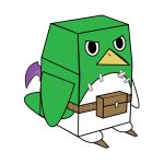  disgaea kurtis_(disgaea) no_humans papercraft prinny simple_background sitting solo 