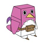  alternate_color character_request disgaea no_humans papercraft prinny simple_background sitting solo 