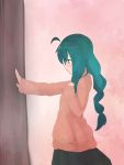  1girl absurdres braid glasses green_hair highres kazenoko long_hair original profile solo 
