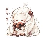  1girl artist_request chibi crying floating_fortress_(kantai_collection) kantai_collection northern_ocean_hime shinkaisei-kan sitting solo translation_request white_background 