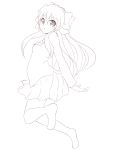  1girl bow gekkan_shoujo_nozaki-kun highres kazenoko long_hair monochrome sakura_chiyo sketch skirt solo 