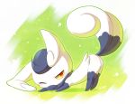  1girl blueberry_(5959) fur meowstic multiple_tails pokemon pokemon_(creature) pokemon_(game) pokemon_xy red_eyes solo stretch tail yellow_sclera 