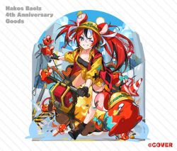  1girl ;d animal_ears black_hair black_shirt blue_eyes bow breasts colored_tips commentary_request construction_worker copyright_name copyright_notice crossed_bangs day double-parted_bangs ears_through_headwear english_commentary full_body grin hair_between_eyes hakos_baelz hard_hat hat helmet high-visibility_clothing high-visibility_vest hololive hololive_english jacket jackhammer long_hair looking_at_viewer medium_breasts mixed-language_commentary mouse_ears mouse_girl mouse_tail mousetrap mr._squeaks_(hakos_baelz) multicolored_hair official_art one_eye_closed pisuke_wan red_hair sharp_teeth shirt short_shorts shorts smile solo streaked_hair tail tail_bow tail_ornament teeth thigh_strap three-quarter_sleeves traffic_cone twintails uneven_twintails virtual_youtuber white_hair yellow_hat yellow_jacket yellow_shorts 