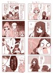  blush blush_stickers chibi comic earrings executive_mishiro honda_mio houjou_karen idolmaster idolmaster_cinderella_girls imanishi_(idolmaster) jewelry kamiya_nao long_hair monochrome multiple_girls ponytail producer_(idolmaster_cinderella_girls_anime) shibuya_rin translation_request usoneko 