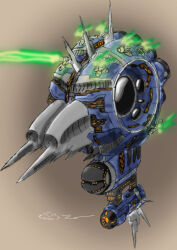  amarr_empire_(eve_online) battlecruiser_(eve_online) commentary concept_art energy energy_cannon english_commentary eve_online firing glowing grey_background military_vehicle no_humans novafox original pirate_faction_(eve_online) sansha's_nation_(eve_online) spacecraft spacecraft_turret spikes vehicle_focus 