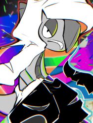  absurdres commentary_request highres hood hood_up mega_pokemon mega_scrafty nostrils pokemon pokemon_(creature) pokemon_focus scrafty solo spicyichizo teeth 