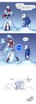  2boys anadapta animated animated_gif artist_name cape comic english gameplay_mechanics highres multiple_boys papyrus_(undertale) sans sign skeleton snow snowman stop_sign tongue_twister undertale 