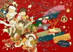  6+boys :3 alcohol animal_costume baseball baseball_bat baseball_mitt brown_hair champagne choromatsu christmas christmas_tree_costume cover cover_page cup doujin_cover drinking_glass engrish fake_beard hat hoodie ichimatsu jyushimatsu karamatsu knife multiple_boys one_eye_closed osomatsu-kun osomatsu-san osomatsu_(osomatsu-kun) pajamas ranguage reindeer reindeer_costume santa_claus santa_costume santa_hat scarf sextuplets studded_collar todomatsu tsurukame_(mihomi) turkey wine_glass 