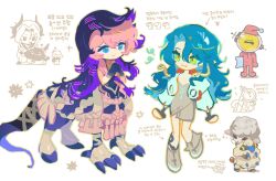  1boy 6+girls 98sikk :3 ? animal_hug argus_(reverse:1999) barbara_(reverse:1999) black_dress black_hands blue_eyes blue_hair blue_veil boots carbuncle_(reverse:1999) centauroid chibi chimera colored_extremities dress fang fang_out ferrofluid fishbowl_helmet green_eyes grey_boots grey_dress hat highres hissabeth holding holding_pillow interlocked_fingers jacket korean_text long_hair mareep monster_girl ms._newbabel multiple_girls nautika_(reverse:1999) nightcap object_head own_hands_together pajamas pillow pink_hair pink_hat pink_pajamas pokemon red_pupils reverse:1999 sentinel_(reverse:1999) smile snake snake_on_head standing tail talons taur translation_request ulrich_(reverse:1999) veil white_jacket 