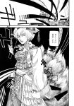  1girl absurdres ameyama_denshin animal_ears comic doujinshi fox_ears fox_tail hat highres monochrome multiple_tails page_number pillow_hat scan solo tabard tail touhou translation_request yakumo_ran 