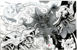  1boy cape destruction disassembly energy full_body greyscale helmet magnetism male_focus marvel monochrome muscular muscular_male robot sentinel_(x-men) shaded_face solo stephen_green x-men 