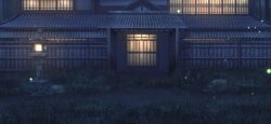  architecture boulder east_asian_architecture eientei fireflies game_cg gate grass moss night no_humans non-web_source official_art outdoors scenery stone_lantern tile_roof touhou touhou_gensou_eclipse 