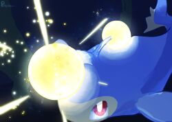  animal_focus fish highres lanturn no_humans pokemon pokemon_(creature) pokemon_focus polynimuri red_eyes solo tail underwater 