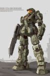  gun gundam halo_(game) highres master_chief mecha rifle spartan_(halo) tagme weapon windforcelan 