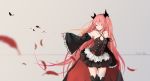  1girl character_name detached_sleeves dre frills highres krul_tepes owari_no_seraph pink_hair smile solo thigh-highs vampire 