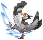  bird feathered_wings feathers no_humans pearl7 pokemon pokemon_(creature) pokemon_(game) pokemon_bw simple_background solo tranquill white_background wings yellow_eyes 