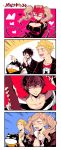  &gt;_&lt; 1girl 2boys 4koma :d black_hair blank_stare blonde_hair blue_eyes blush breasts cat cleavage closed_eyes comic earrings gaijin_4koma hair_ornament hairclip heart highres ivxxx jewelry kurusu_akira long_hair mask meme morgana_(persona_5) multiple_boys one_eye_closed open_mouth parody persona persona_5 protagonist_(persona_5) sakamoto_ryuuji short_hair silent_comic smile takamaki_ann twintails whip xd yellow_eyes 