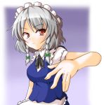  hairband izayoi_sakuya maid mori_181 red_eyes short_hair silver_hair touhou twin_braids 