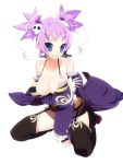  blue_eyes breasts character_request garter_belt grin hair_ornament koihime_musou large_breasts naughty_face purple_hair riten skull skull_hair_ornament smile solo tensugi_takashi thigh-highs thighhighs twintails 