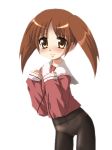   azumanga_daioh brown_eyes brown_hair hayashiya_zangourou mihama_chiyo panties pantyhose seifuku twintails  