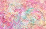  butterfly fan faux_traditional_media hat pink_hair saigyouji_yuyuko solo touhou tsuuyakukan_reni wallpaper wings 