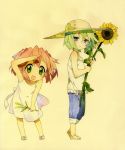  flower hat highres iwasaki_minami kobayakawa_yutaka lucky_star sunflower 