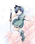  blue_hair ham_(points) konpaku_youmu konpaku_youmu_(ghost) mary_janes myon ribbon shoes sword touhou weapon 