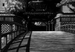  building east_asian_architecture ghibli lowres monochrome scenery sen_to_chihiro_no_kamikakushi shadow studio_ghibli 