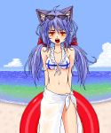  bikini cat_ears innertube original sunglasses swimsuit twintails yuuki_(silent_moon) 