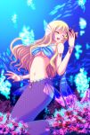  cute fish head_fins headfins jewelry long_hair mermaid miyuki_(0213) miyuki_(artist) monster_girl original scales solo underwater 