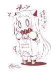  /\/\/\ 0_0 1girl bag commentary_request covered_mouth dress horns kantai_collection long_hair mittens monochrome northern_ocean_hime shinkaisei-kan shopping_bag sleeveless sleeveless_dress solo sweat translation_request yamato_nadeshiko 