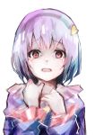  1girl amamitsu_kousuke crying hairband heart highres komeiji_satori open_mouth pink_hair red_eyes short_hair simple_background solo streaming_tears tagme tears touhou white_background 