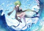  1girl black_dress blush curly_hair dress green_eyes green_hair looking_at_viewer onepunch_man short_hair solo tatsumaki water zzzzxxx2010nian 