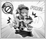  comic english facial_mark league_of_legends monochrome pointy_ears short_hair tristana tsugumi_(artist) yordle 