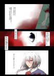  1girl blue_eyes braid comic disembodied_limb expressionless highres looking_to_the_side ponytail potato_pot short_hair silver_hair single_braid touhou translation_request yagokoro_eirin 