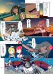  6+girls bazooka comic flower hair_flower hair_ornament highres i-168_(kantai_collection) i-8_(kantai_collection) kantai_collection multiple_girls no_panties ro-500_(kantai_collection) sinanju souryuu_(kantai_collection) spaghe tone_(kantai_collection) torpedo weapon 