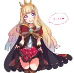  1girl :d blonde_hair blush cagliostro_(granblue_fantasy) crown fujino_(unajisaiko) granblue_fantasy heart heart-shaped_pupils long_hair open_mouth simple_background smile solo symbol-shaped_pupils teeth thigh-highs violet_eyes white_background 