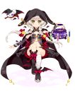  1girl absurdres artist_request asymmetrical_legwear bandages blush braid cape character_request copyright_request floating_hair floating_object full_body hexagram highres holding legs_together light_smile long_hair navel pot solo star_of_david twin_braids white_hair yellow_eyes 