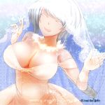  1girl artist_name breasts dress highres kantai_collection kojima_takuro large_breasts solo wedding_dress 