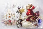  animal_ears au_ra blonde_hair boots cat_ears chocobo christmas elezen elf final_fantasy final_fantasy_xiv hat hyur lalafell miqo&#039;te multiple_boys multiple_girls official_art pointy_ears roegadyn santa_costume santa_hat thigh-highs 