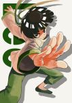  1boy black_hair character_name fighting_stance headband naruto rock_lee short_hair solo walrus-ruin 