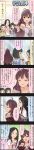  4girls 5koma black_hair blue_eyes braid brown_eyes brown_hair character_name colored comic hair_ornament highres hiiragi_shino ichinose_shiki idolmaster idolmaster_cinderella_girls long_hair long_image multiple_girls niwa_hitomi official_art short_hair shutou_aoi tall_image 