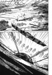  aircraft ameyama_denshin comic doujinshi energy_beam explosion highres monochrome page_number scan smoke touhou translation_request 