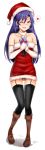  1girl garter_straps highres idolmaster inu_(marukome) kisaragi_chihaya santa_costume solo thighs 