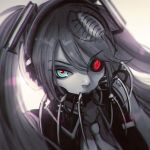  1girl calne_ca clockwork-cadaver hatsune_miku heterochromia long_hair looking_at_viewer solo twintails vocaloid 